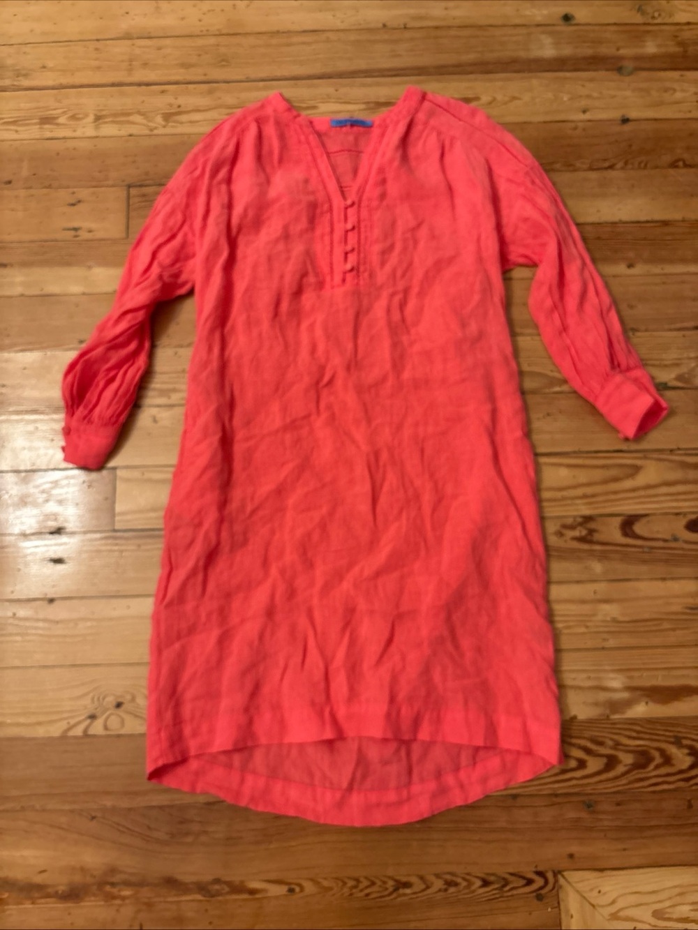 J. Mclaughlin Nylee 100 % Linen Dress Small S 3/4 Sleeve Rose $218